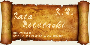Kata Miletaški vizit kartica